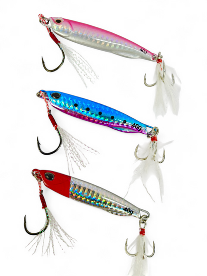 Jig Lure with Single Assist and Treble Hooks | 40gms