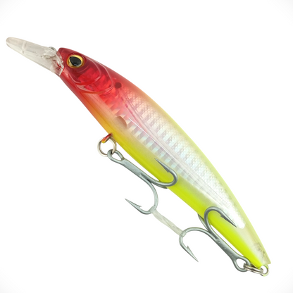 utac Minnow Floating Fishing Lure 110mm-25gms Green Red Close Up Image